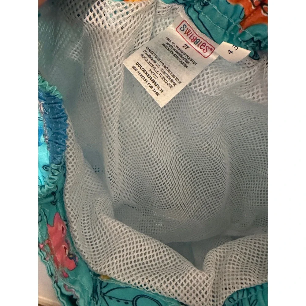 Swiggles Toddler Boys Blue Sea Creature Whale Shark Swim Trunks Size 2T NWT
